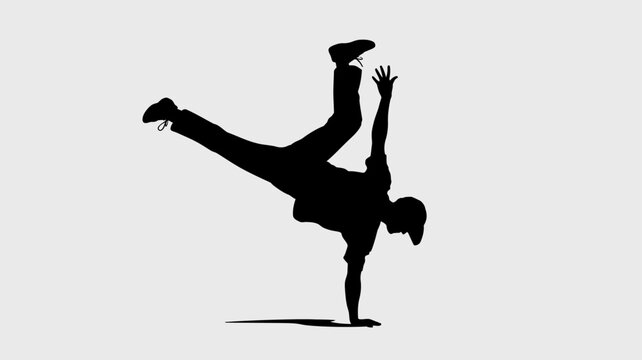 Dynamic Silhouette: Capturing the fluidity and power of a breakdancer mid-movement, this silhouette encapsulates the energy and artistry of street dance.