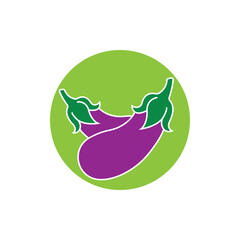 Eggplant logo vector icon illustration design
