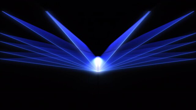 Futuristic blue neon vortex tunnel with glowing cyber energy light motion