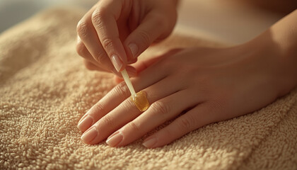 A person applying wax to their hand for a DIY hair removal treatment