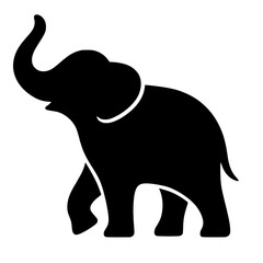 Obraz premium Minimalist Black Elephant Silhouette Icon