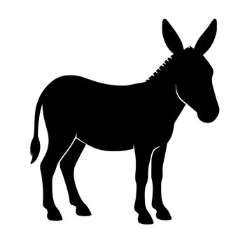 Minimalist Silhouette of a Donkey Standing Alone