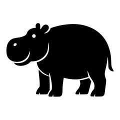 Obraz premium Minimalist Hippo Silhouette Graphic