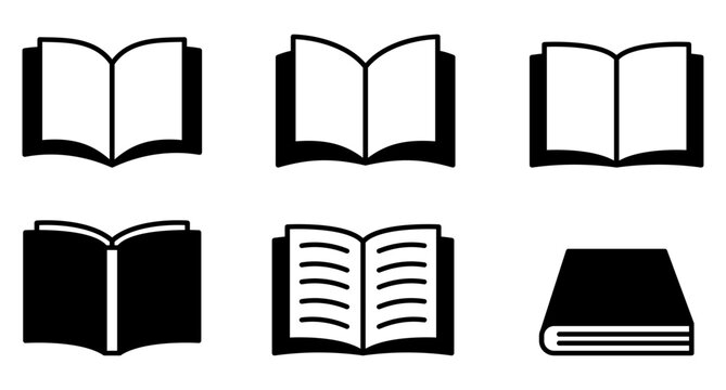 本・ノート・マンガ・電子書籍のアイコンマーク黒