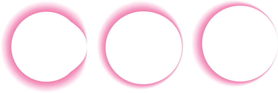Vibrant pink light effect on oval shapes