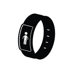 Fitness Tracker Icon Silhouette for Health and Activity Monitoring