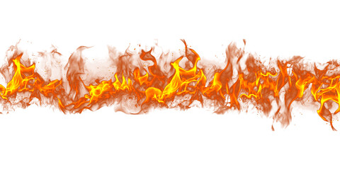 Orange and yellow realistic fire flame on transparent background.  © Foto Vista