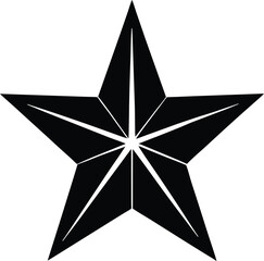 Obraz premium christmas star silhouette vector art illustration, black and white design