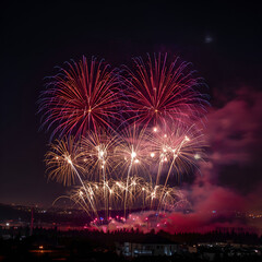 fireworks over the city