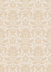 Fototapeta premium Vintage floral damask seamless pattern, elegant damask pattern vector wallpaper, classic damask pattern vector for Wallpaper, Fabric, Branding, Packaging, Invitations, Wedding, luxury design.