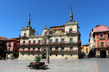 Plaza Mayor de Leon in July 2024 Historic city hall © leodaphne