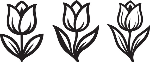 stylized tulip flower in vector