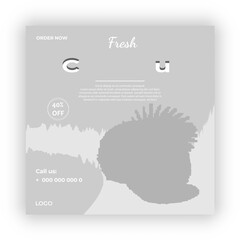 Fresh coconut social media post design template 
