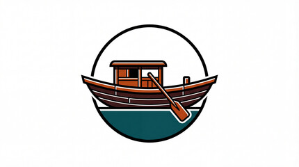 Traditional boat logo design.