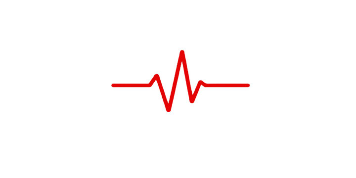 A 3d medical illustration of a red heart beat line on an ecg monitor showing a pulse rate cardiogram graph with a business finance market chart arrow going down