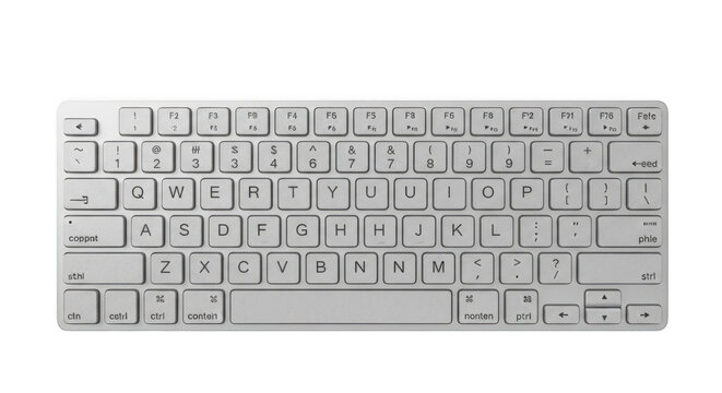 A vintage-style keyboard layout with multiple rows of keys and function labels