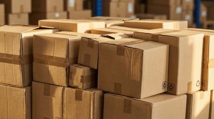 Corrugated Shipping Cartons Close Up Texture