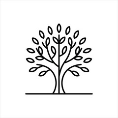 Obraz premium Symmetry Botanical Tree with Leaves for Nature and Growth Design