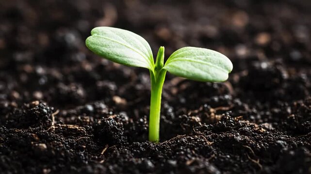 Organic Growth Process Highlighting the natural, slow, and intricate development of plants from seed to seedling.