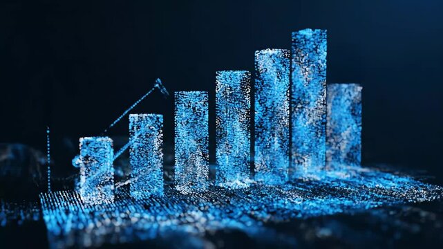 Abstract digital waveform animation data visualization technology concept