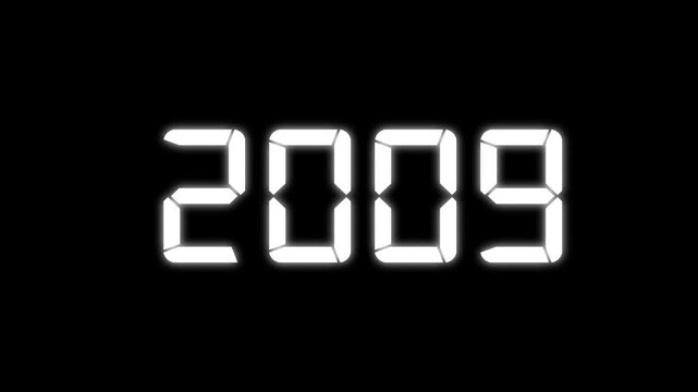 Count Up New Year Animation from 1990 to 2036. 2000 to 2036 year simple countdown animation.