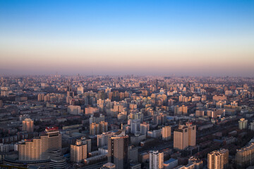 Naklejka premium The Capital City Sunset Aerial View
