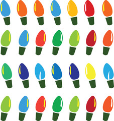 Bright Christmas Lights - Colorful and Vibrant Holiday Lights Grid Design for Christmas Cards, Seasonal Decorations, and Festive Celebrations