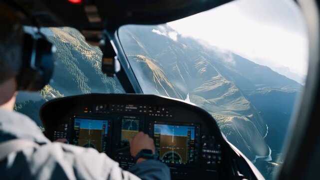 A mid-flight perspective showing brake toggles pulled slightly down, canopy responding instantly as valleys and ridgelines stretch out beneath the pilot &mdash; real-time maneuvering and fine-tuned