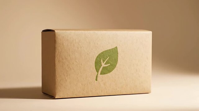 Eco-Friendly Packaging Box with Green Leaf Logo
