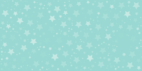 A halftone-style pattern of light blue stars fading in size and density on a solid teal green background.