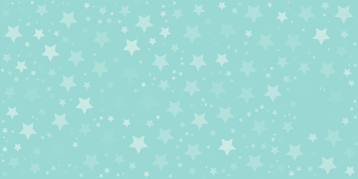 A halftone-style pattern of light blue stars fading in size and density on a solid teal green background.