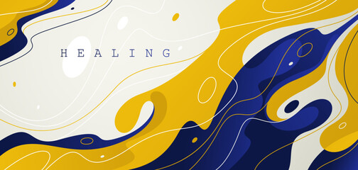 Abstract vector background with curvy fluid shapes, lava lamp curves art wallpaper, smooth lines amorphous watery style, flowing molten shapes.