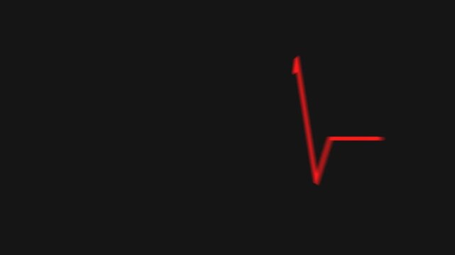 Heart beat animation shows a red heart monitor heartbeat line pulsing on black.