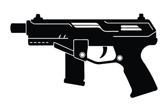 steyr m9 a1 silhouette line art vector illustration
