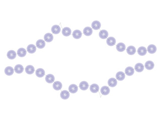 Obraz premium A string of purple beads on a white background