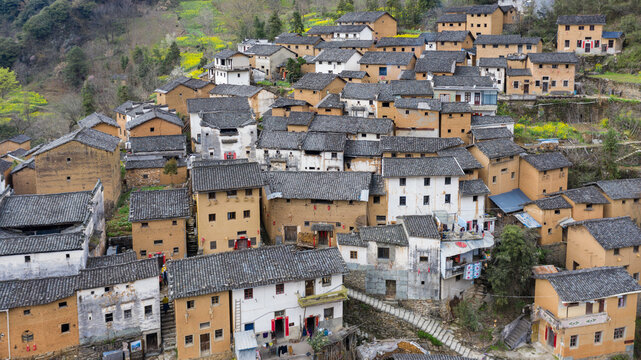 Traditional Tulou Buildings in Yangtian Village, Anhui, China