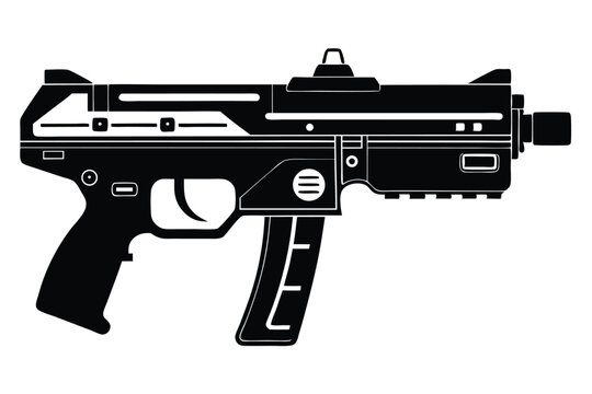 steyr m9 a1 silhouette line art vector illustration