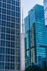 Fototapeta premium CN Tower and Modern Skyscrapers, Toronto Ontario
