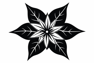 Obraz premium starflower silhouette line art vector illustration