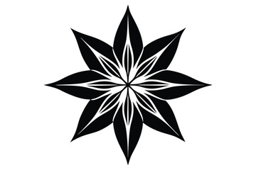 Obraz premium starflower silhouette line art vector illustration