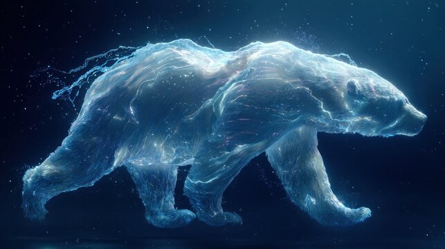 Abstract bear in transparent effect