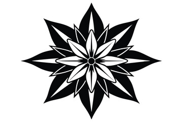 Obraz premium starflower silhouette line art vector illustration