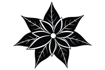 Obraz premium starflower silhouette line art vector illustration