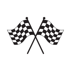 Fototapeta premium Black and white checkered flags crossed symbolizing victory and racing