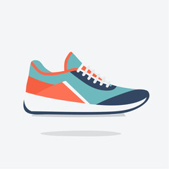 Vibrant graphic design of an athletic running shoe, promoting healthy and active living