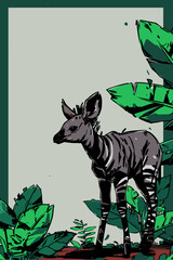 Curious Okapi in Rainforest Clearing © Edik