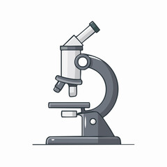 Scientific research microscope concept illustration in a modern flat design style for education and discovery