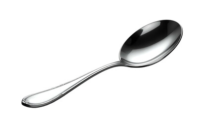 Highly polished, elegant metal serving spoon on black