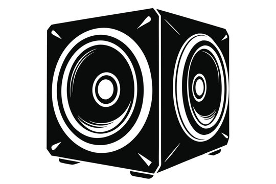 sound speaker silhouette line art vector illustration