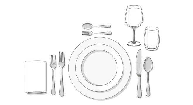 Elegant table setting with fine dining utensils and glassware